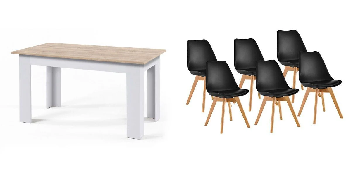 Pack Mesa Fija de Comedor o Cocina + 6 Sillas Nordic - Image 10