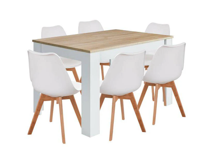 Pack Mesa Fija de Comedor o Cocina + 6 Sillas Nordic - Image 2