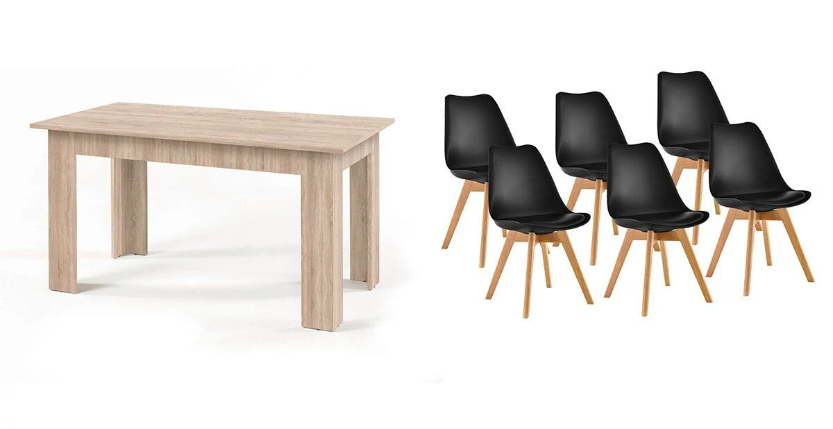 Pack Mesa Fija de Comedor o Cocina + 6 Sillas Nordic - Image 7