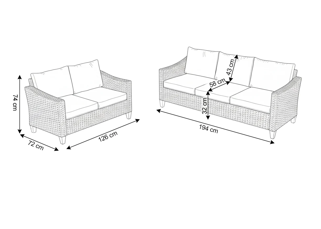 Set de Exterior Sanstar, Sofa 3+2 en Ratan PE. Muebles de Jardin y Terraza - Image 3
