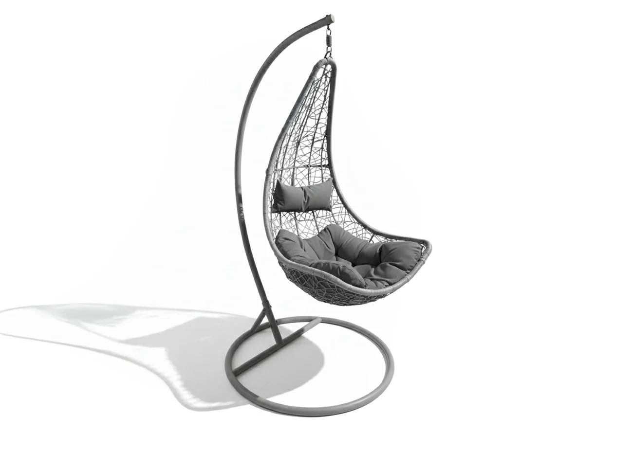 Silla Mecedora Colgante Gris. Muebles de Jardin y Terraza - Image 2