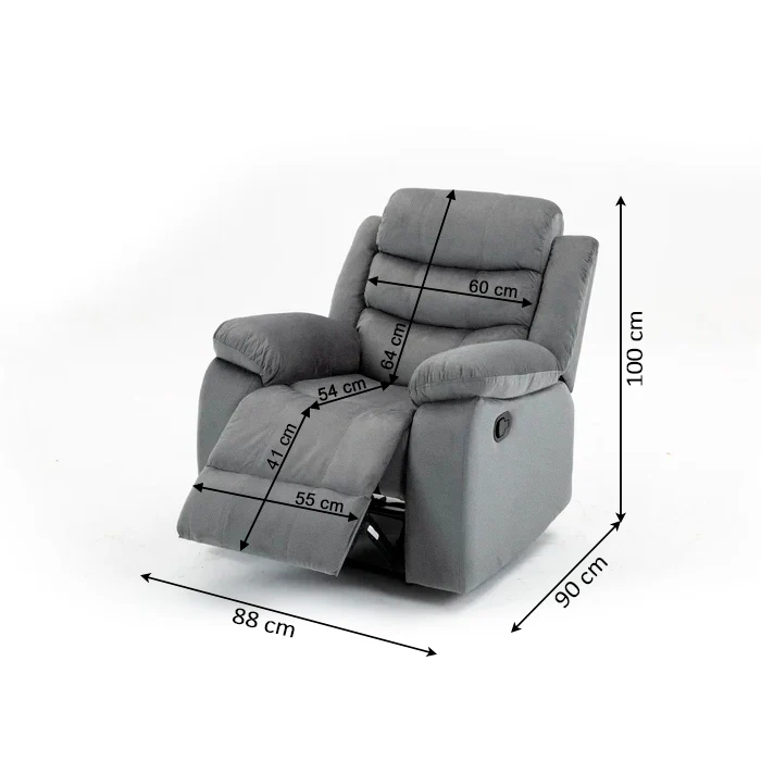 Sillon Reclinable Manual Houston 1 Plaza Marron - Image 3