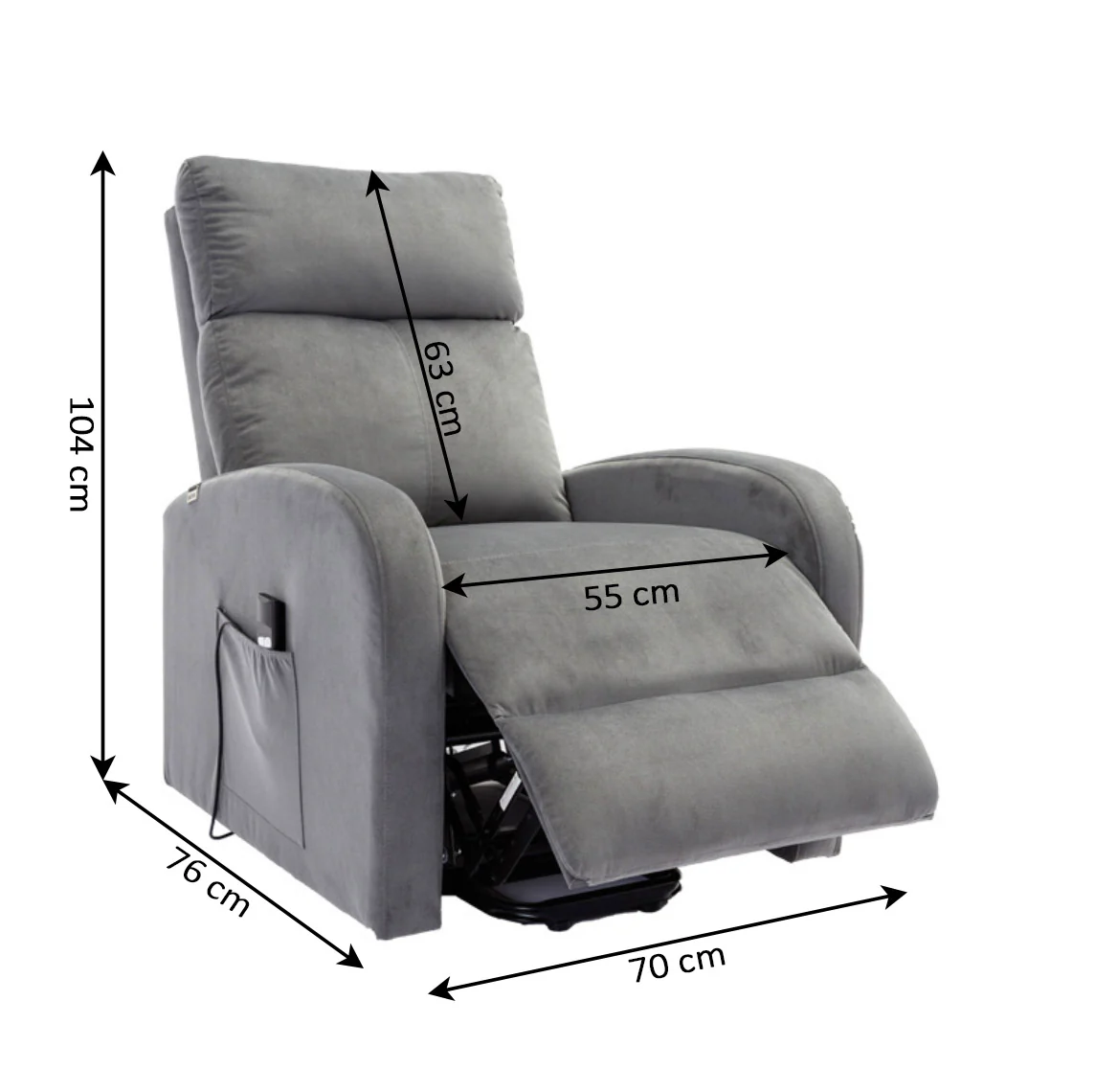 Sillon Reclinable Electronico Irene 1 Plaza Gris - Image 3