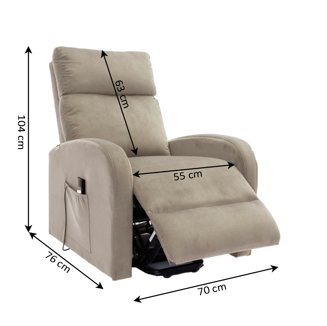 Sillon Reclinable Electronico Irene 1 Plaza Marron - Image 3