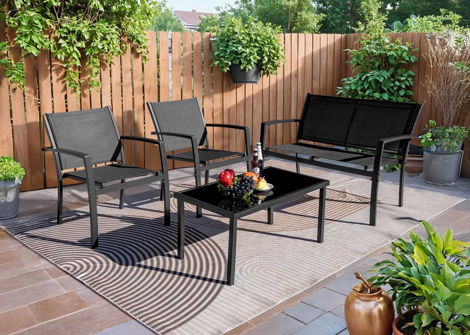 Sofa + 2 Sillas + Mesa de Cristal Templado. Conjunto de Jardin y Terraza - Image 2