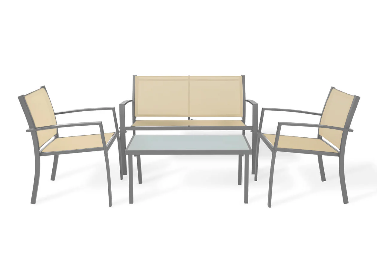 Sofa + 2 Sillas + Mesa de Cristal Templado. Conjunto de Jardin y Terraza - Image 6