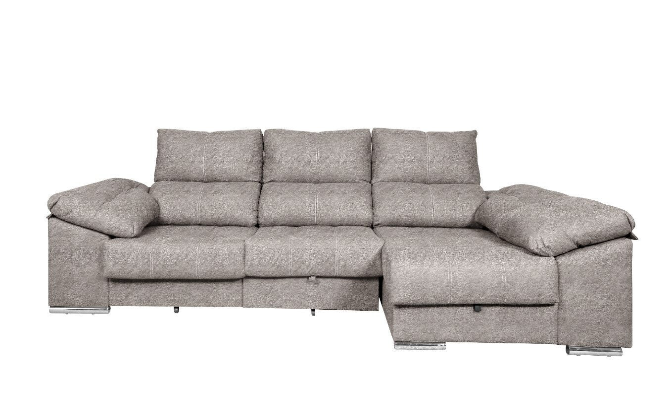 Sofa Cama Chaise Longue Yago 275cm. Reclinable, con Arcon +2 pufs - Image 17