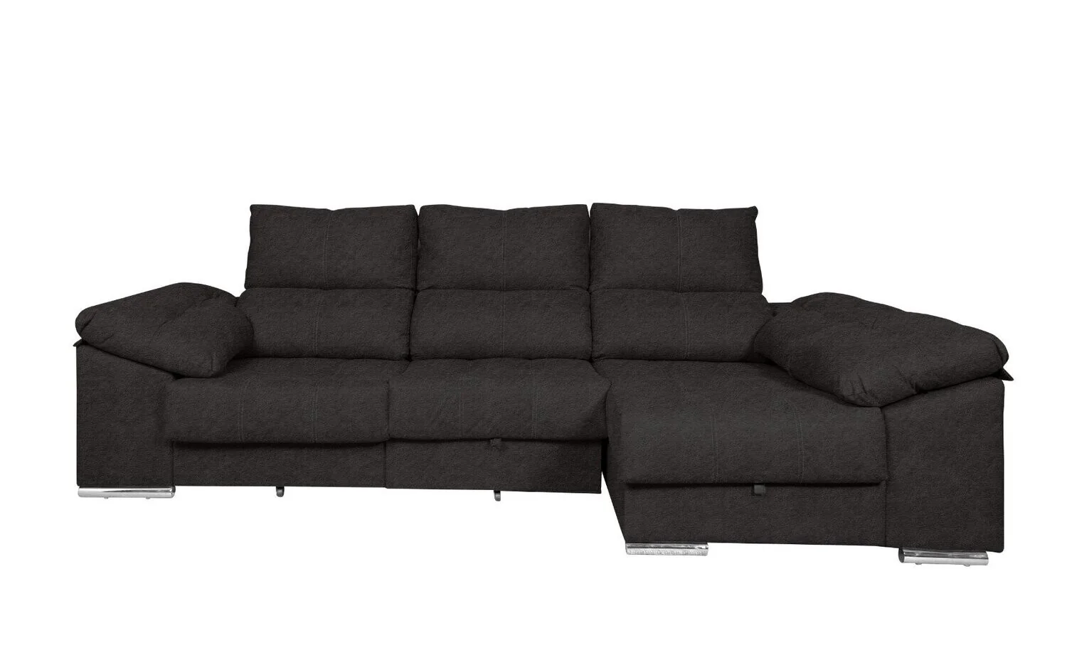 Sofa Cama Chaise Longue Yago 275cm. Reclinable, con Arcon +2 pufs - Image 19