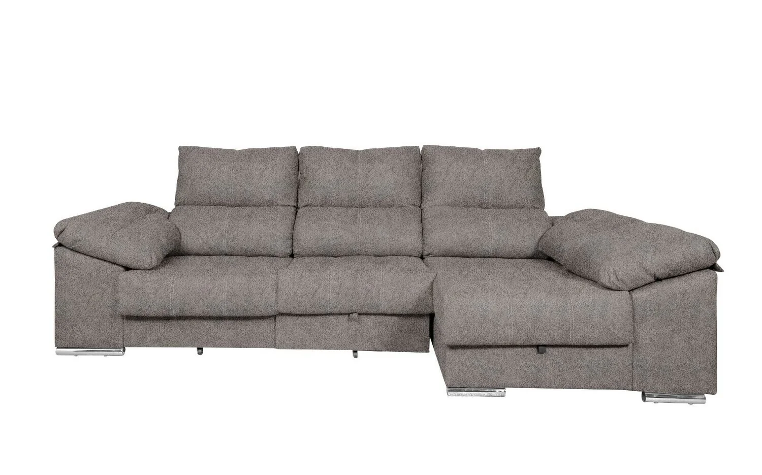 Sofa Cama Chaise Longue Yago 275cm. Reclinable, con Arcon +2 pufs - Image 25
