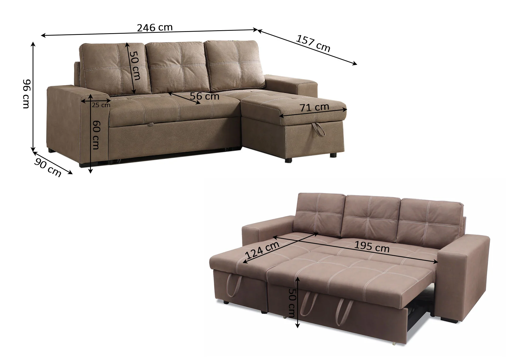 Sofa Cama Chaise Longue Flex 246cm - Image 3