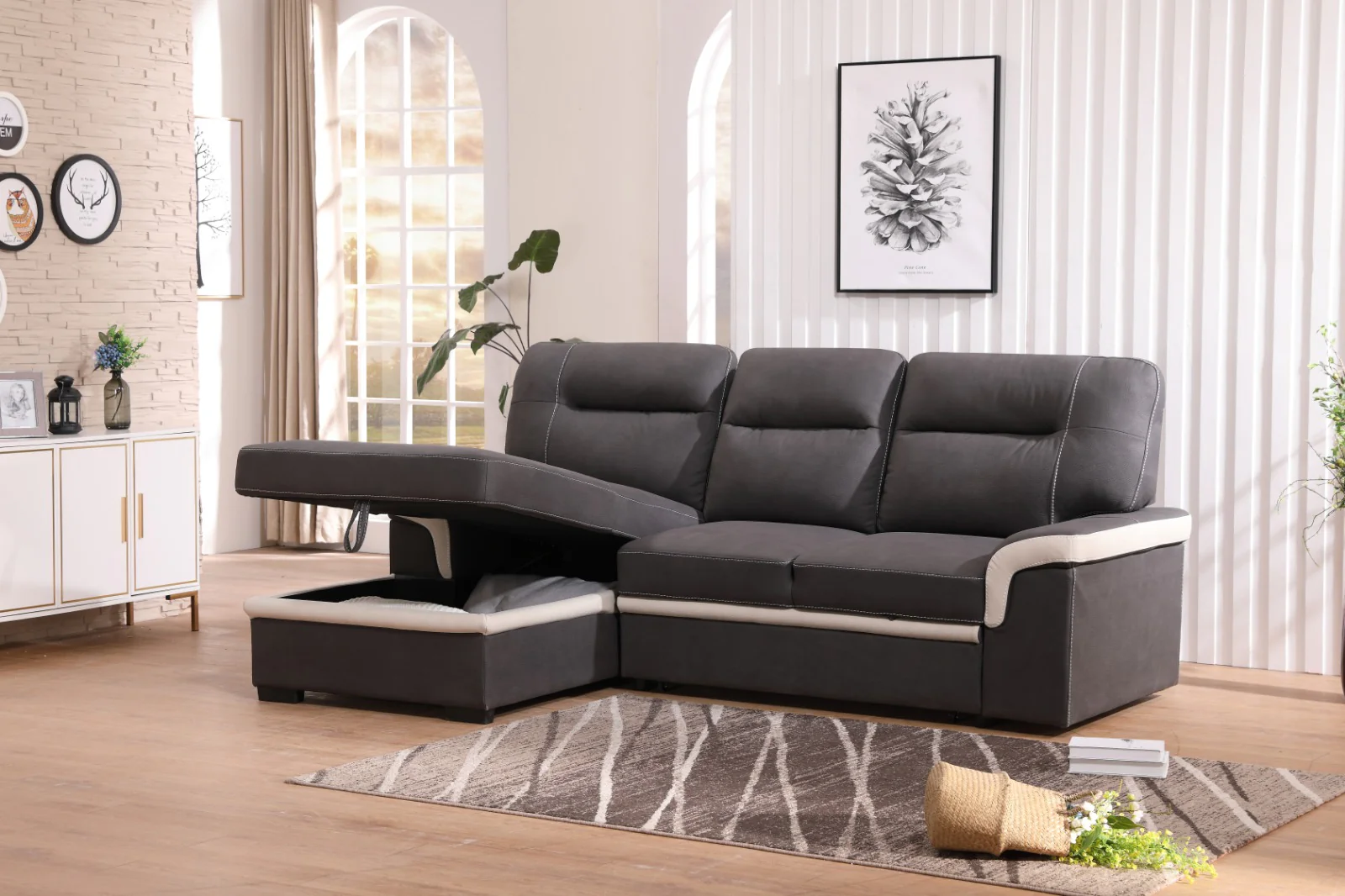 Sofa Cama Chaise Longue Old Farrar 255cm - Image 2