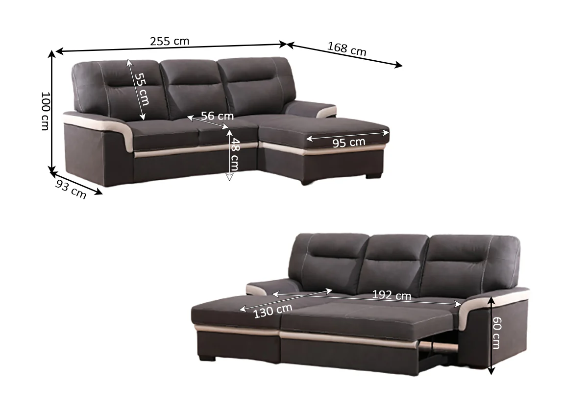 Sofa Cama Chaise Longue Old Farrar 255cm - Image 3