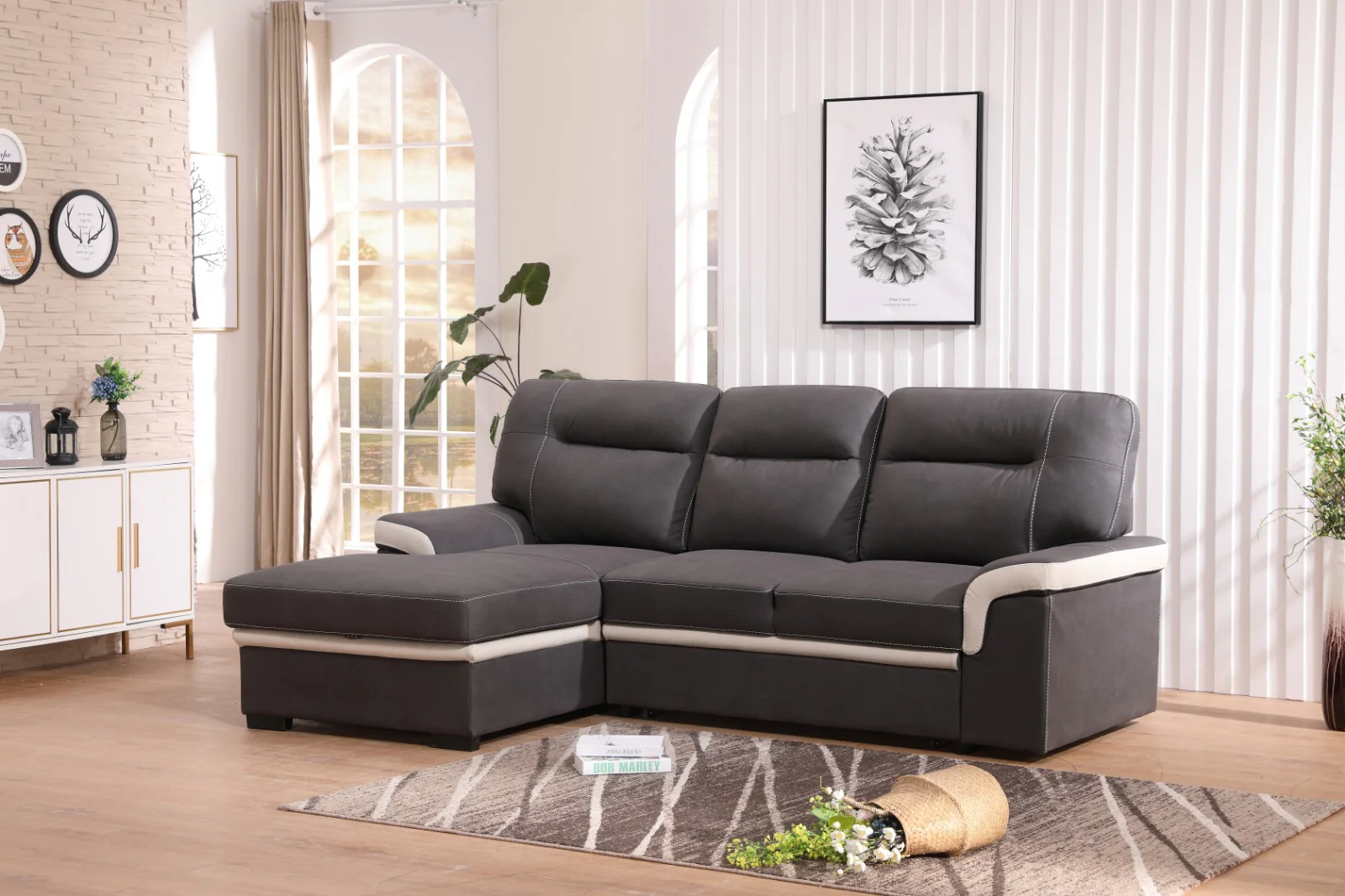Sofa Cama Chaise Longue Old Farrar 255cm - Image 7