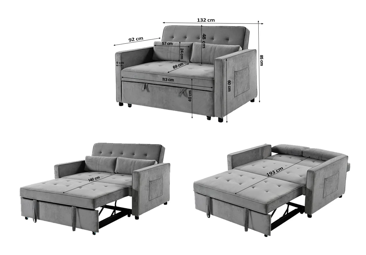 Sofa Cama de Matrimonio Japon 132cm - Image 3