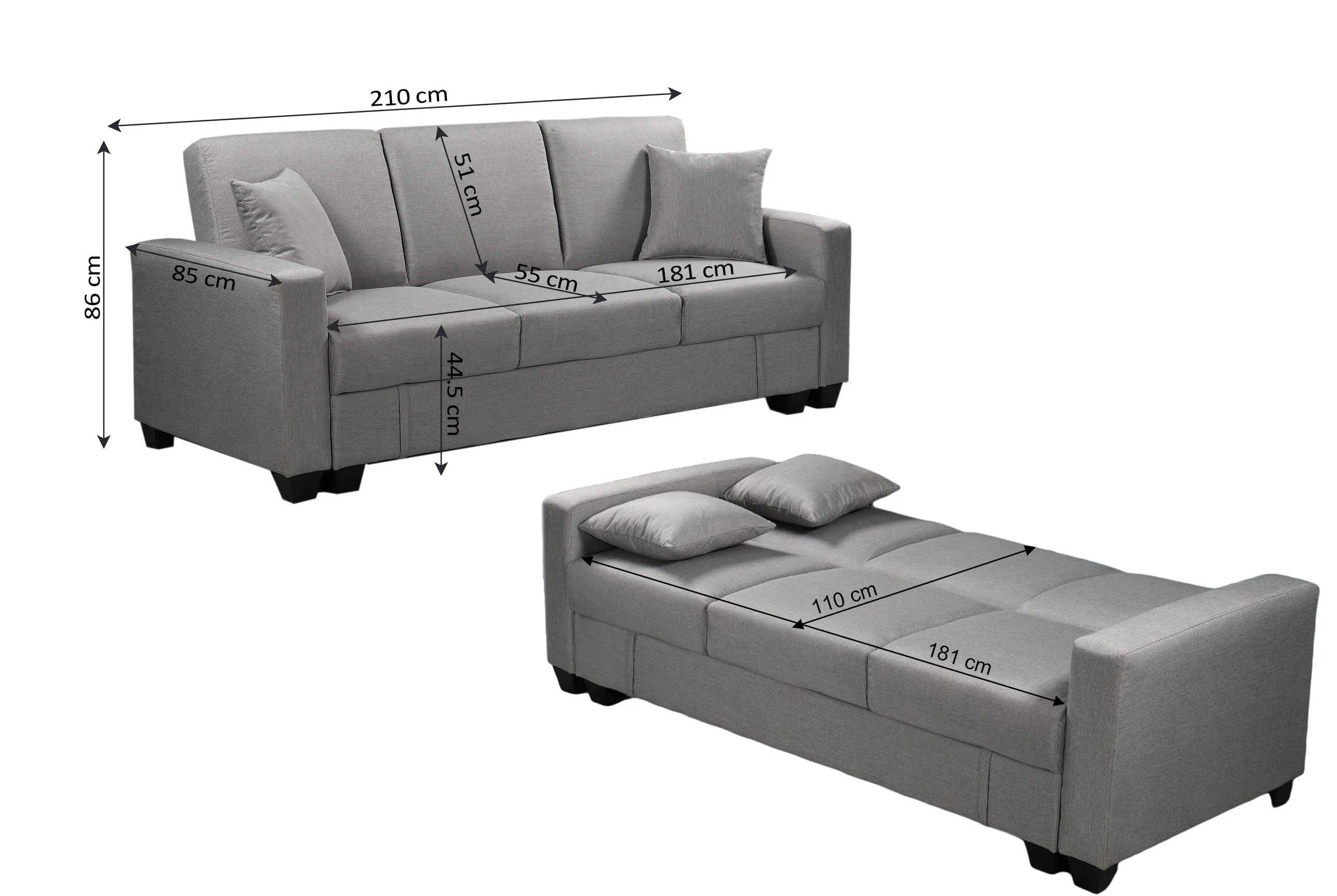 Sofa Cama Keyla con Arcon, 210cm - Image 6