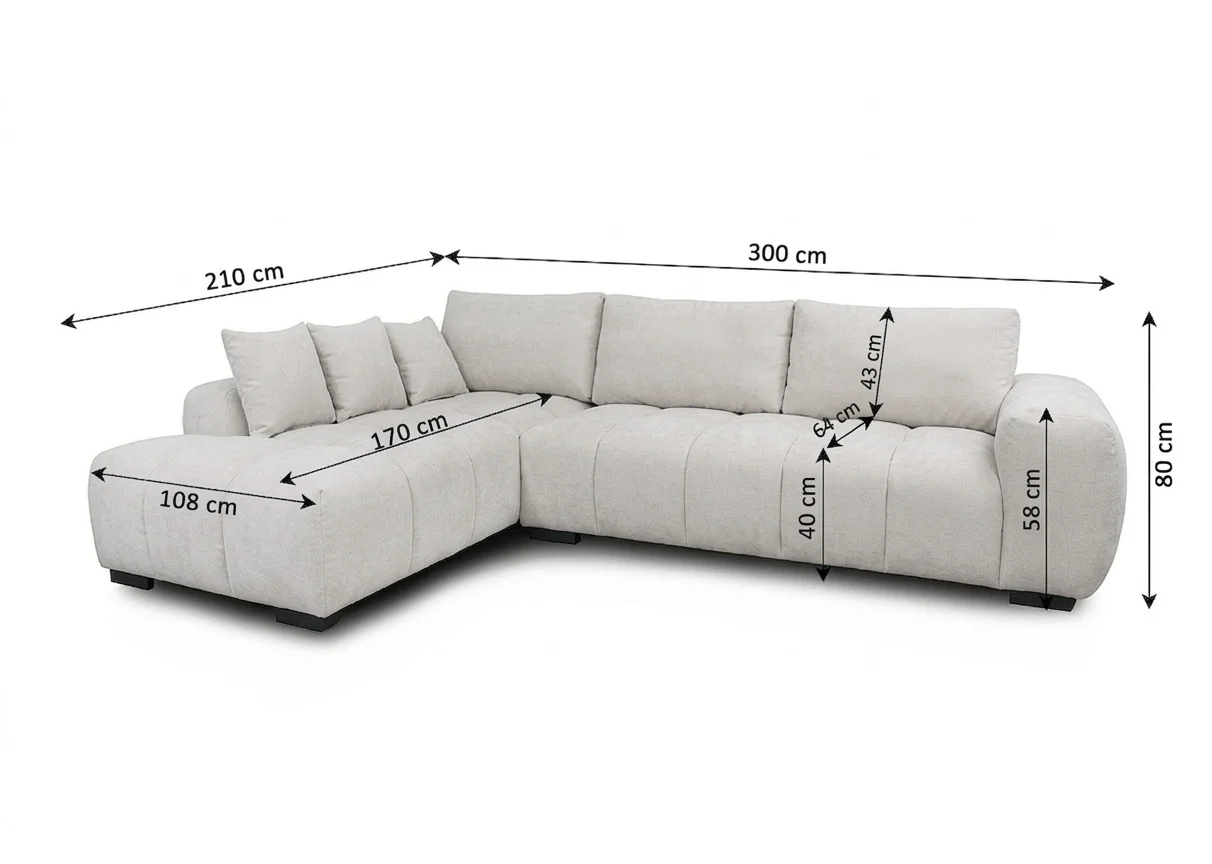 Sofa Chaise Longue Executive G-Gold 300cm - Image 3