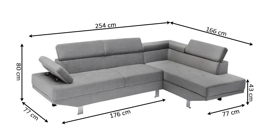 Sofa Chaise Longue Rinconera New Daniela 254cm - Image 3
