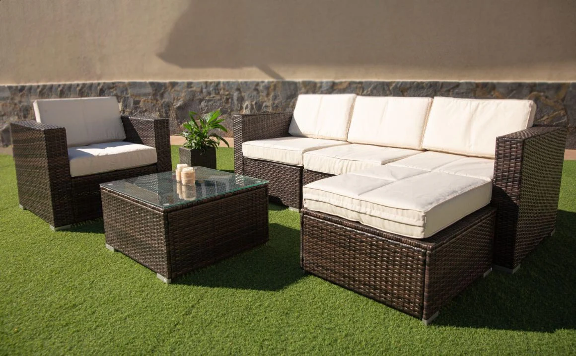 Sofa Chaise Longue + Sillon + Mesa de Ratan PE. Muebles de Jardin y Terraza - Image 4