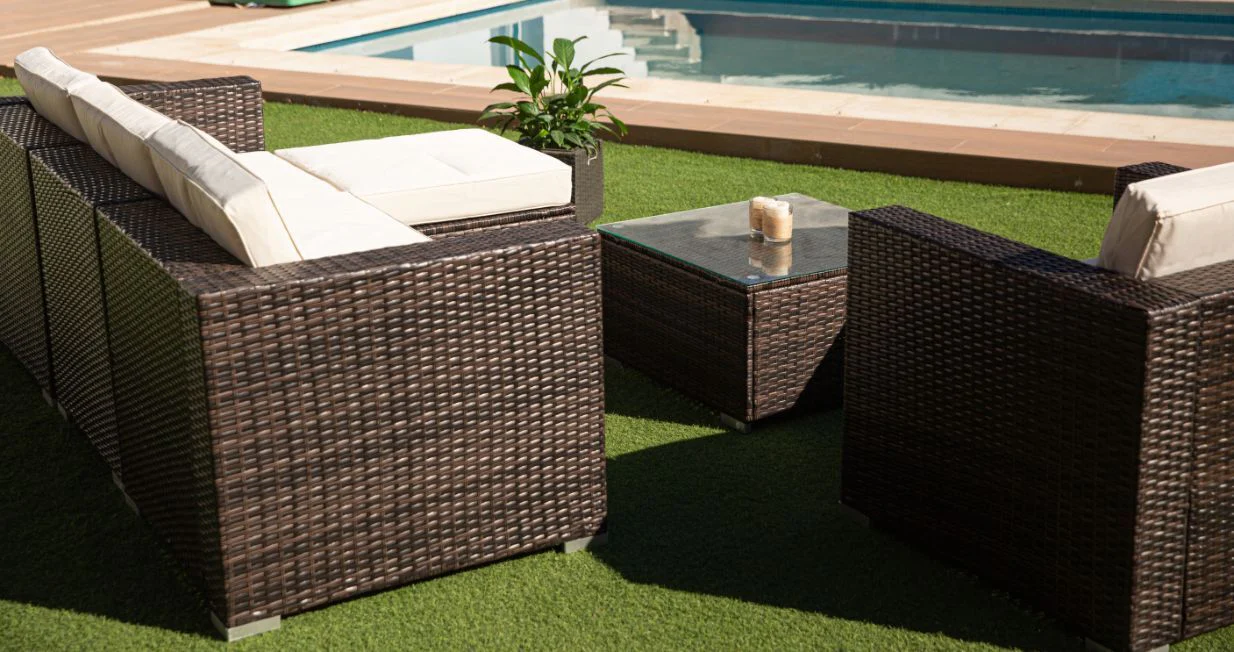 Sofa Chaise Longue + Sillon + Mesa de Ratan PE. Muebles de Jardin y Terraza - Image 5