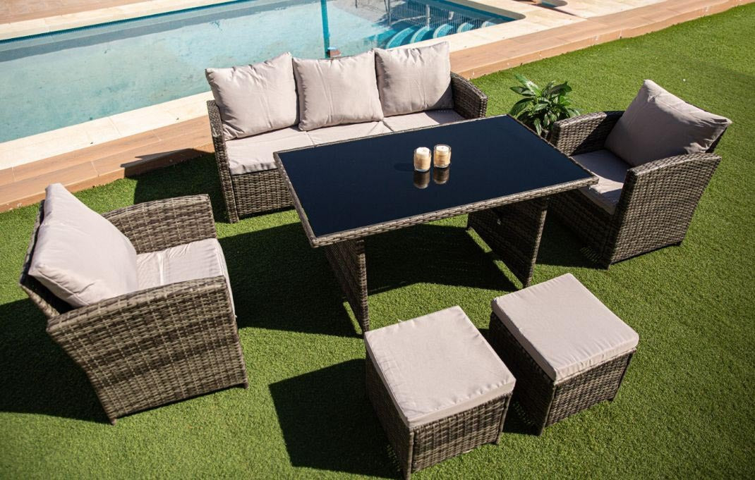 Sofa + Mesa + 2 Sillones+ 2 pufs de Ratan PE. Muebles de Jardin y Terraza - Image 2