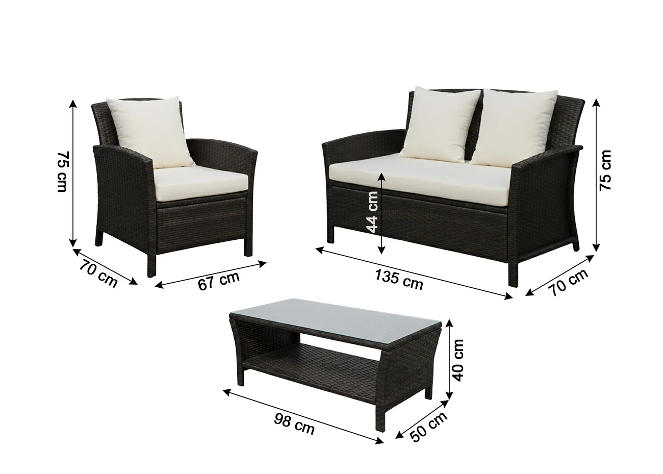 Sofa Newport + 2 Sillones + Mesa de Ratan PE. Muebles de Jardin y Terraza - Image 3