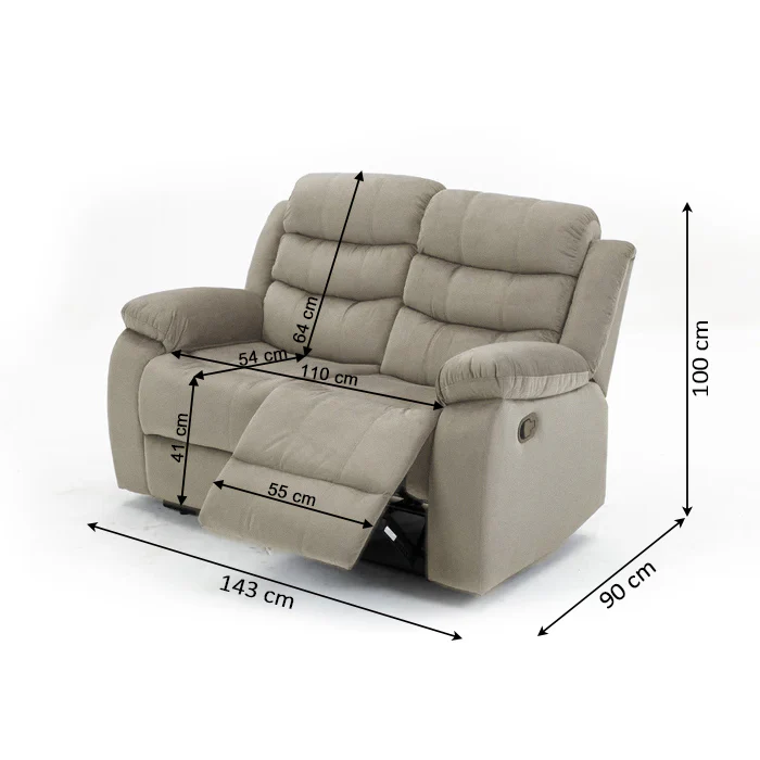 Sofa Reclinable Manual Houston 2 Plazas Gris - Image 5