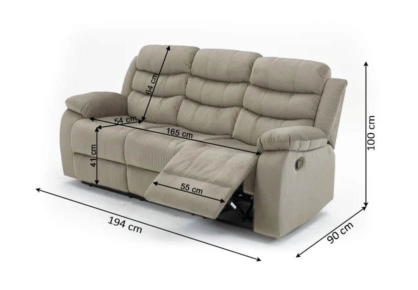 Sofa Reclinable Manual Houston 3 Plazas Marron - Image 4
