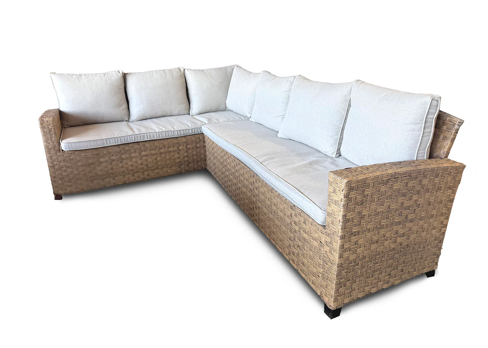 Sofa Rinconera + Mesa de Ratan PE Marron. Muebles de Jardin y Terraza - Image 5