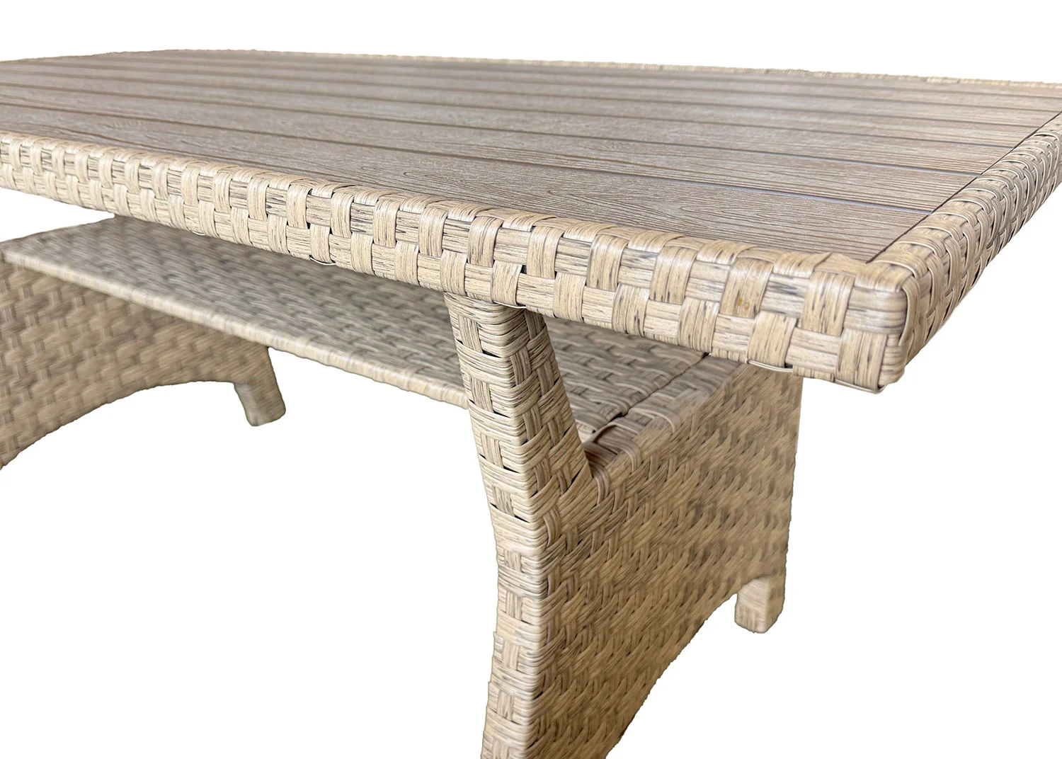 Sofa Rinconera + Mesa de Ratan PE Marron. Muebles de Jardin y Terraza - Image 6